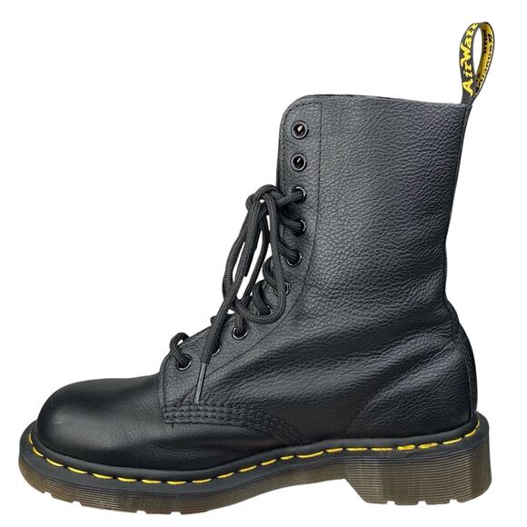 Dr. Martens Women’s Black Leather Combat Boots Size US 7 - Picture 2 of 10